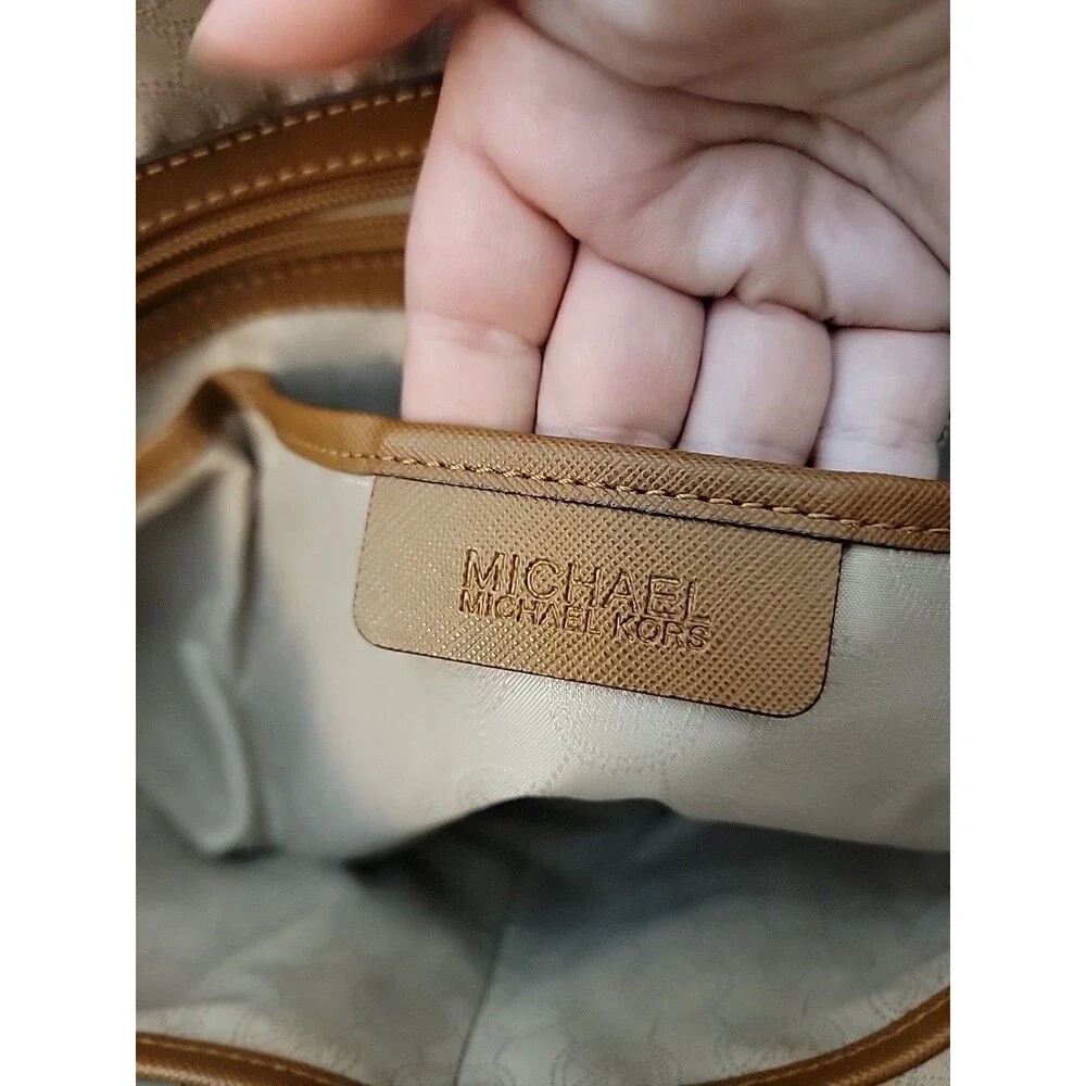 Michael Kors Tote Bag Jet Set Saffiano Leather Luggage Brown